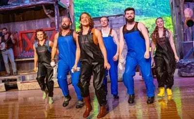 Hatfield Cast dancing in the water